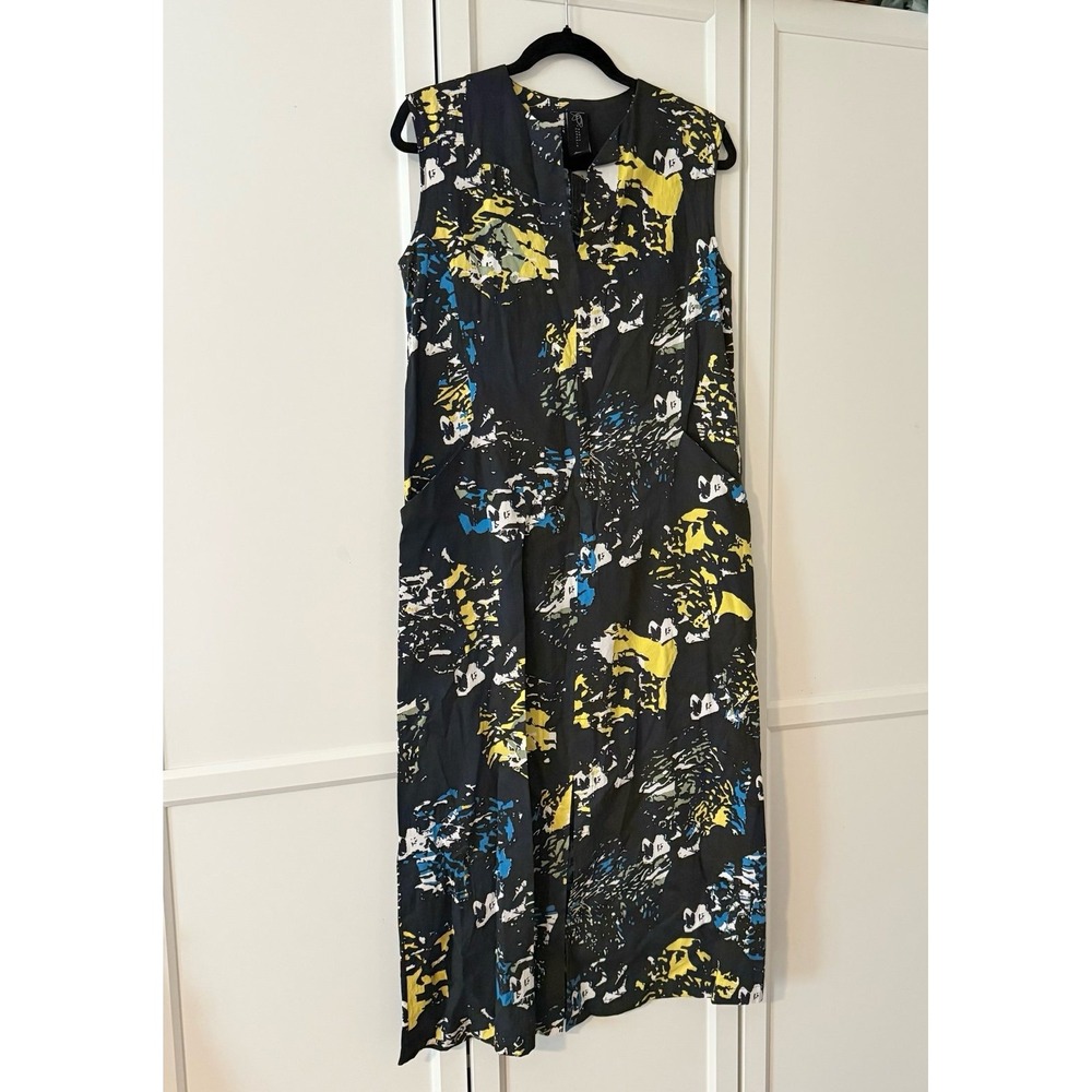 Maria Cornejo blue yellow dress womens size 4